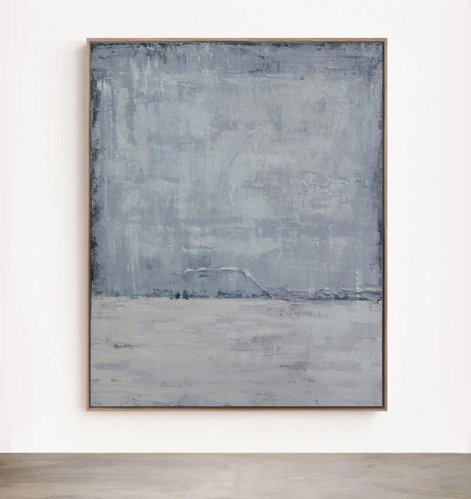 Charm - Blue and Grey Wall Art Painting on Canvas – Noho Art Gallery